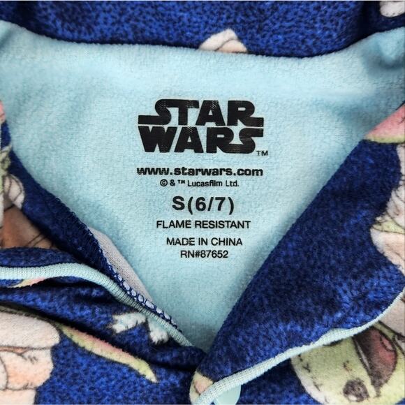 Star Wars Baby Yoda Flannel Pajama Set (Top/Bottom) Size S 6/7 Anime - Picture 7 of 8